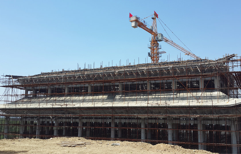 寺院建筑工程施工現(xiàn)場(chǎng)